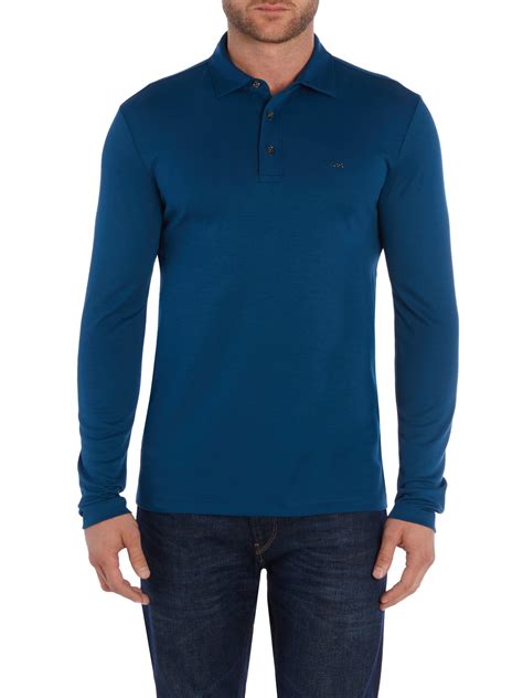 slim fit polos herren langarm michael kors|michael kors shirts for men.